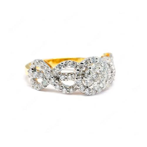 sharethis sharing button Real Diamond Ring Multi Stone Solid 18K Gold Certified 
